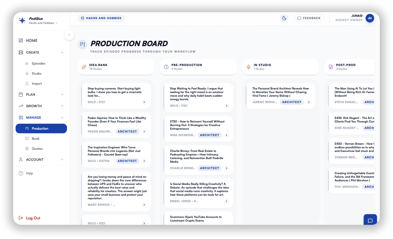 SOP workflow Kanban board